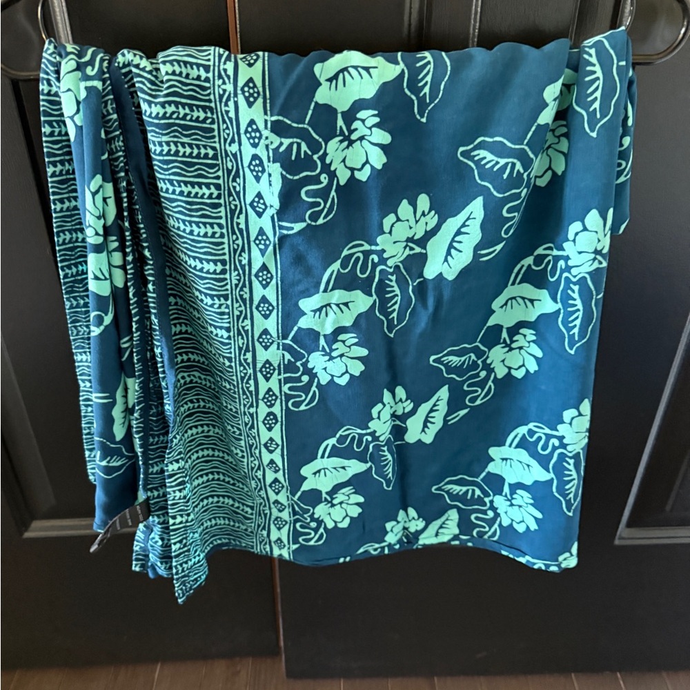 Teal and Green Floral Sarong